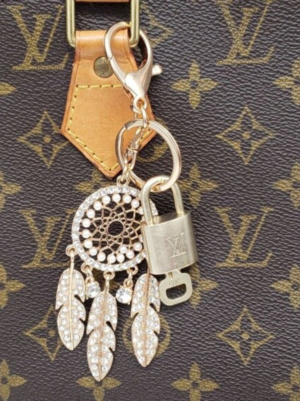 Authentic Louis Vuitton Gold Lock & Key 🔑 Bag Charm w/ Unbranded Charm